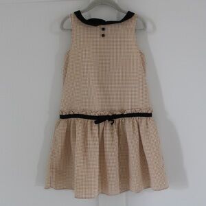 Janie and Jack Tan and Black Checkered Kids Dress
